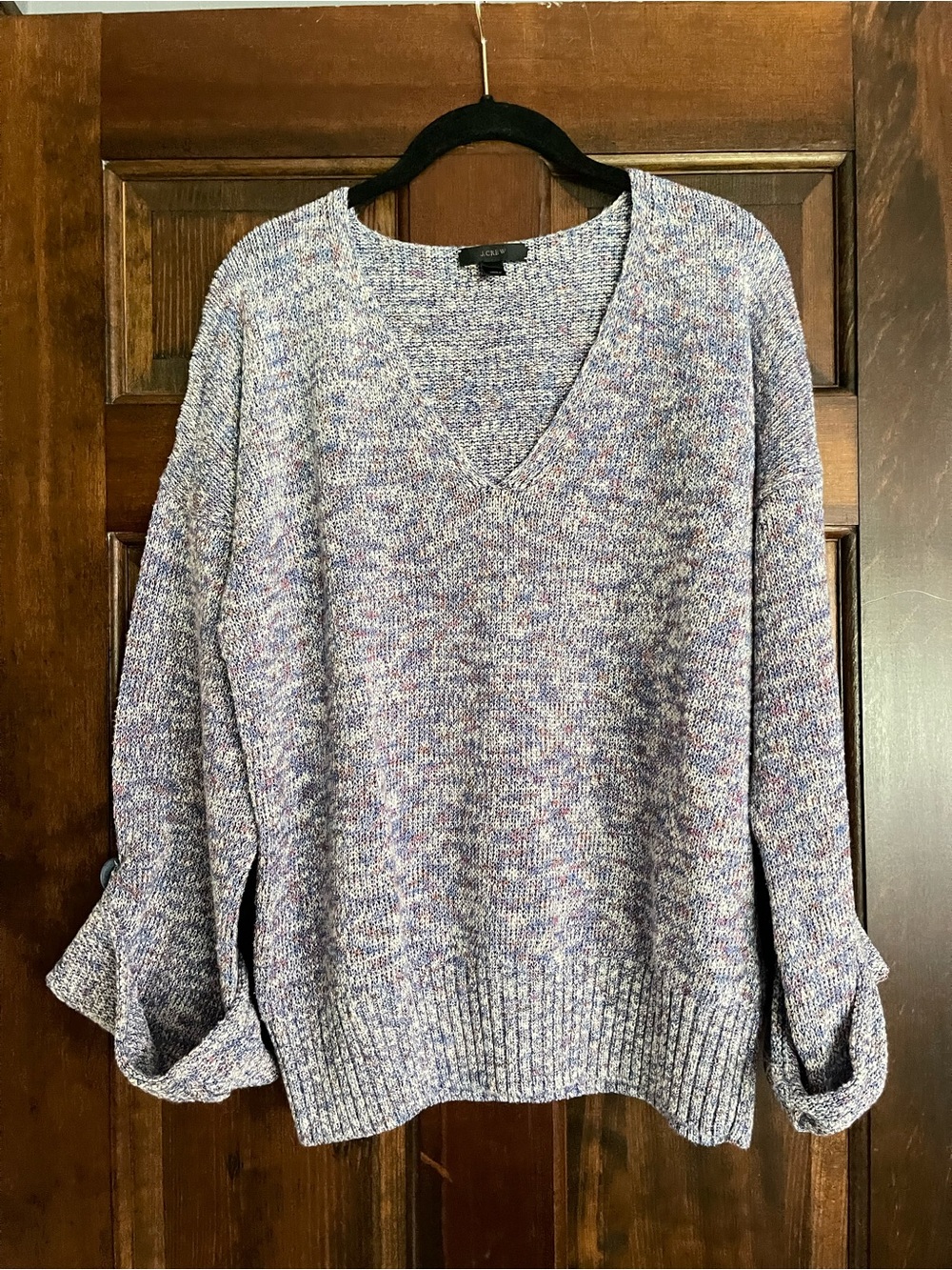 J. Crew Speckled Lavender V-Neck Sweater